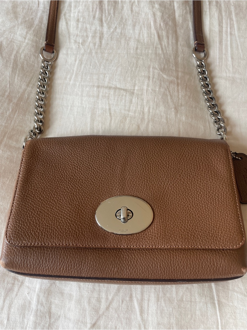 Coach Crosstown Crossbody Purse - Brown Pebbled Leather
